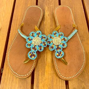 Sandals Beaded Multicolor Southwest Handmade